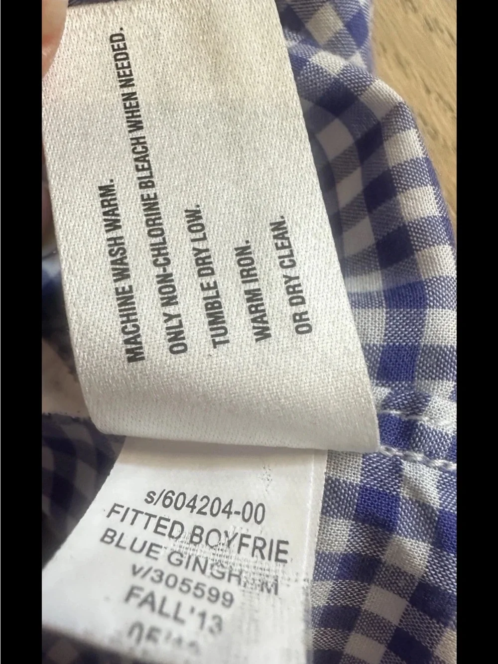 GAP Blue Gingham Plaid Shrunken Boyfriend Button Down Shirt M